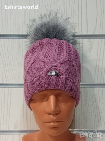Нова зимна розова дамска шапка СилвърСтар с подплата плюш, снимка 1