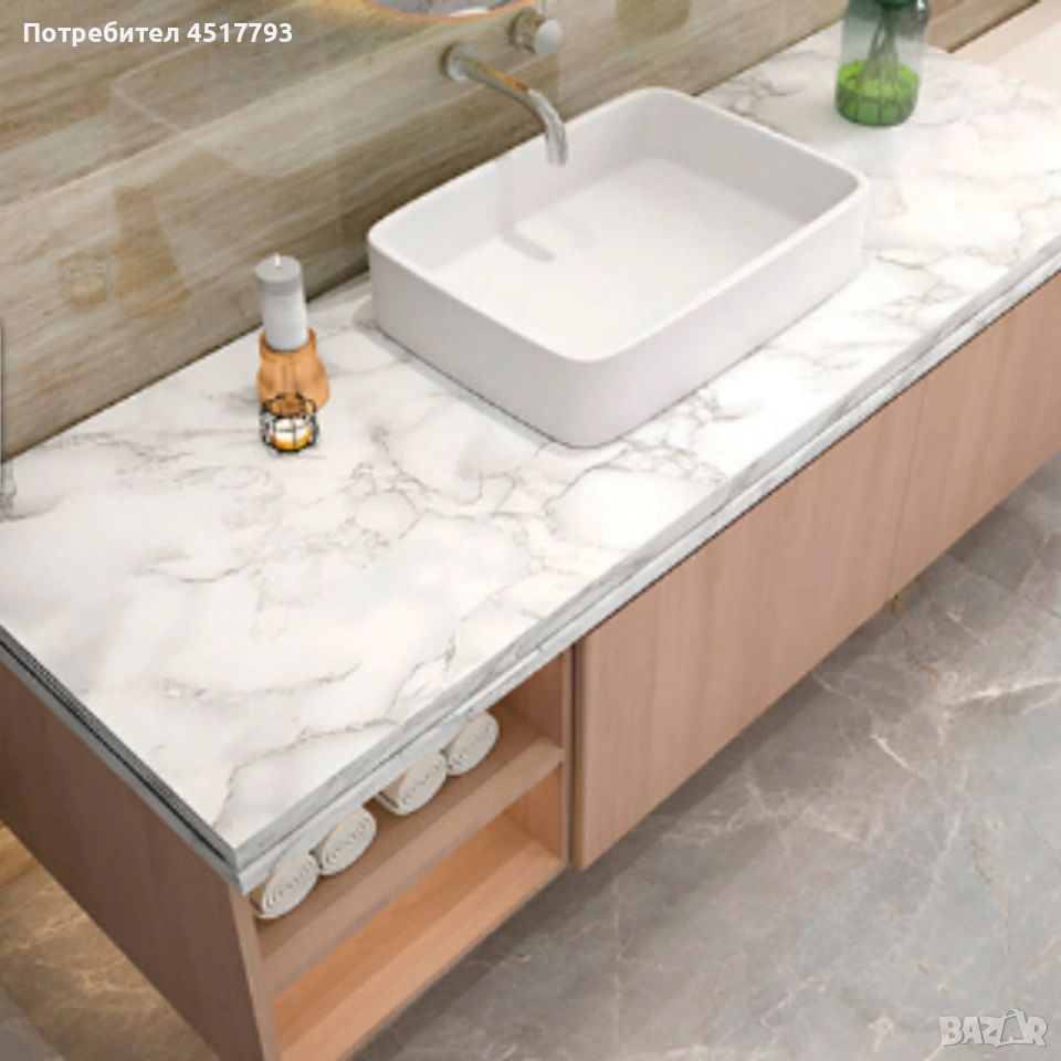 Мраморно самозалепващо фолио за обновяване на дома – водоустойчиво, здраво, практично, снимка 1