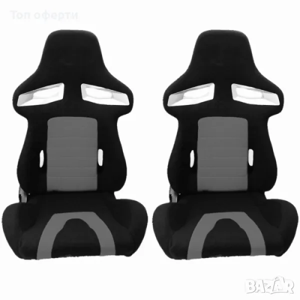 Спортни седалки тип рекаро -1069 сивочерно, снимка 1