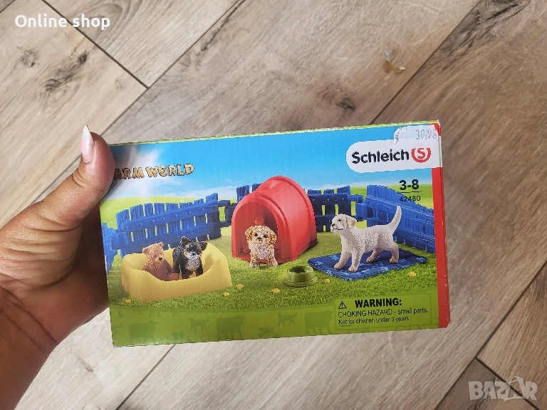 Комплект фигурки Schleich Farm Life Dogs - Кучешка кошарка , снимка 1