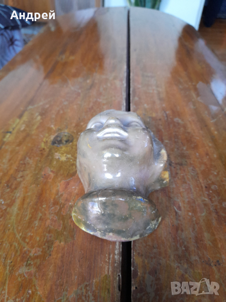 Стара керамична глава,декорация, снимка 1