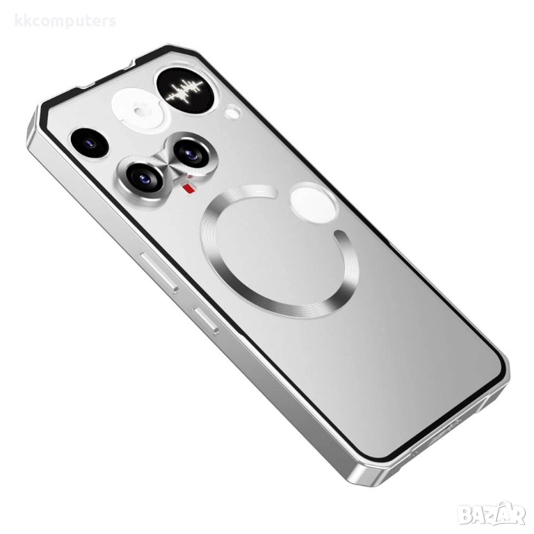 Магнитен калъф за Nothing Phone (3) 5G- матов полупрозрачен PC гърб, метален рамка, Magsafe, Вкл. Пр, снимка 1