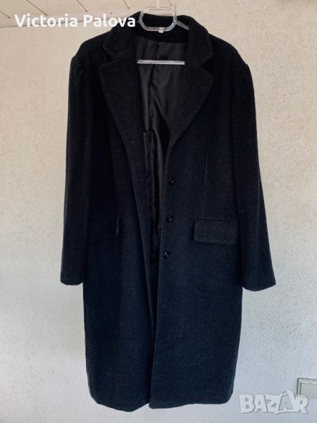 Прекрасно черно палто,80% вълна, снимка 1