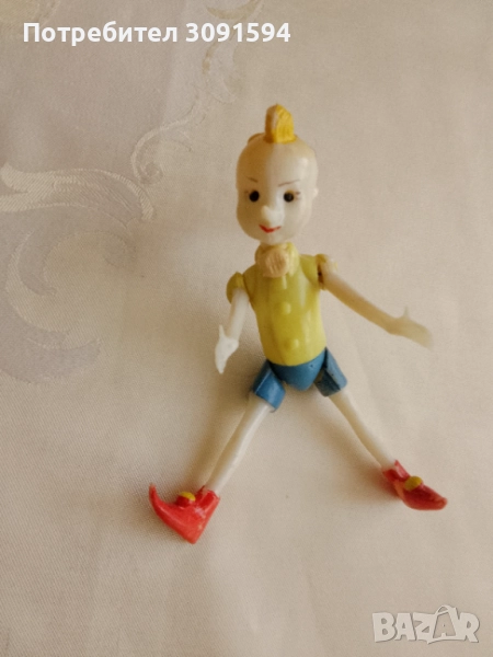 Винтидж стара играчка Пинокио с движещи се очи твърда пластмаса  Размер: Височината -15 см, снимка 1