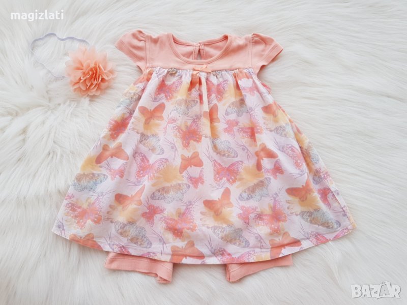 Рокля боди George с лента за коса 9-12 месеца, снимка 1