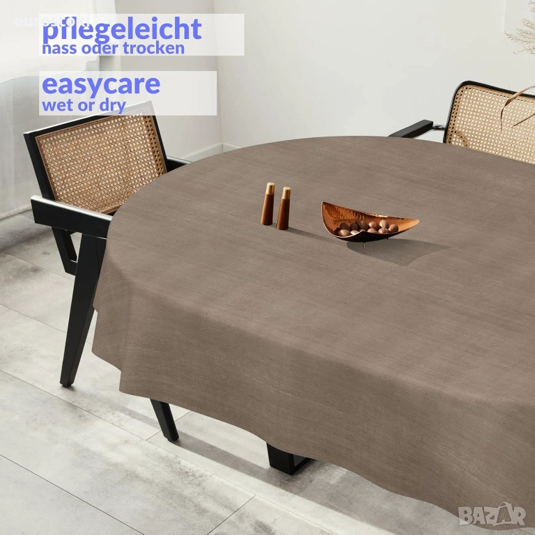 радинска покривка за маса от мушама, може да се пере, овална. Премиум текстилен ефект, снимка 1