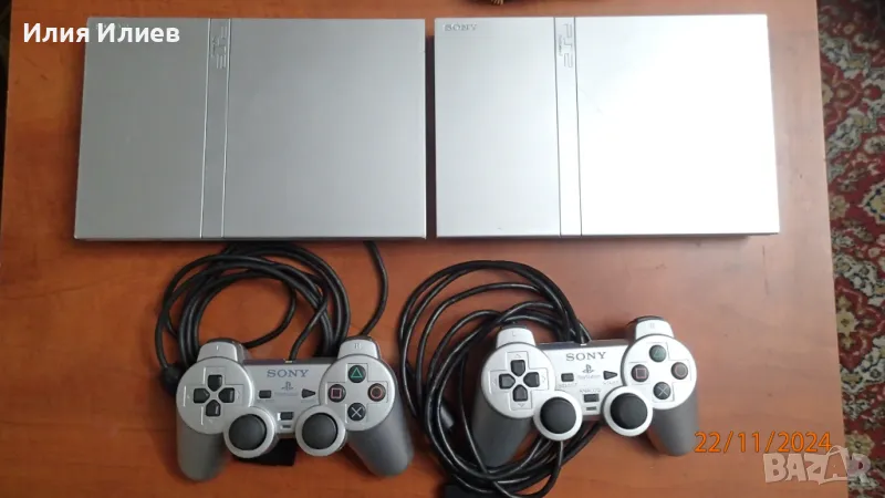 Sony PlayStation 2 Slim Silver Edition - 2 броя + 3 игри подарък, снимка 1