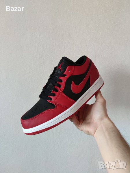 Nike Air Jordan 1 Low Reverse Bred Red Нови Мъжки Обувки Кецове Маратонки Размер 42 Номер Червени, снимка 1