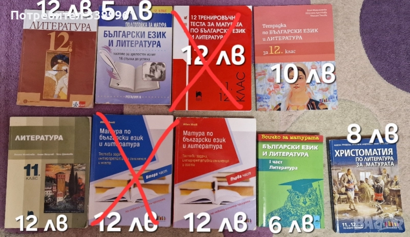 Учебници и помагала по български и литература за матура за 11 и 12 кл, снимка 1