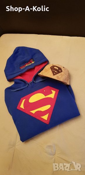 Original Vintage SUPERMAN DC COMICS Hoodie & SUPERMAN DC COMICS Cork Effect Snapback Cap , снимка 1