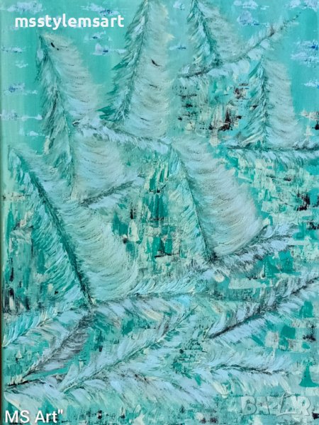 Шепотът на елхите" Картина, снимка 1