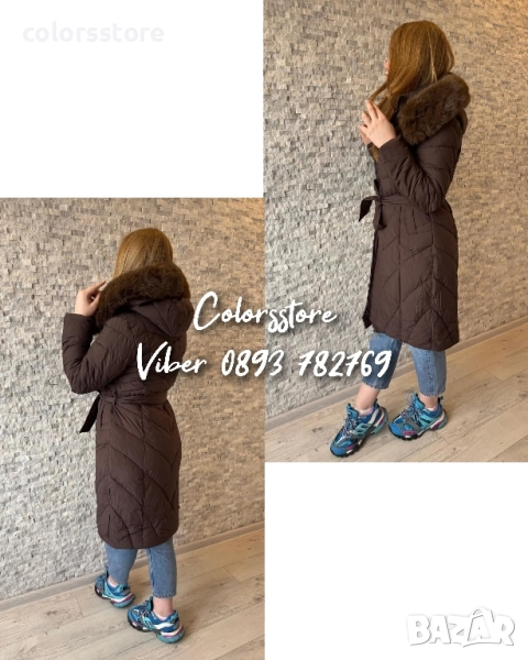 Дамско зимно яке Кафяво- IM36, снимка 1