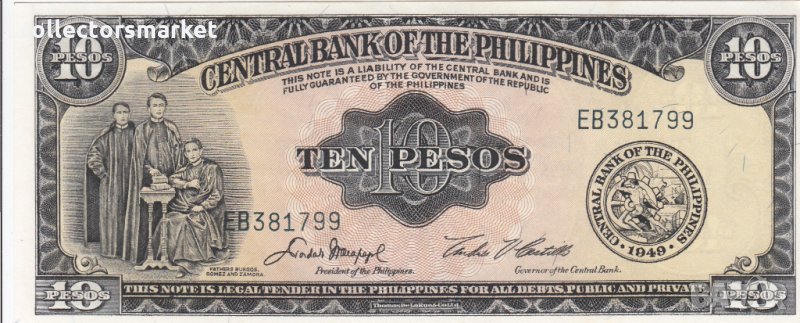 10 песо 1949, Филипини, снимка 1