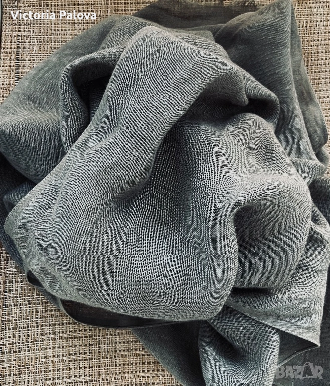 Стилен шал MASSIMO DUTTI цвят olive , снимка 1