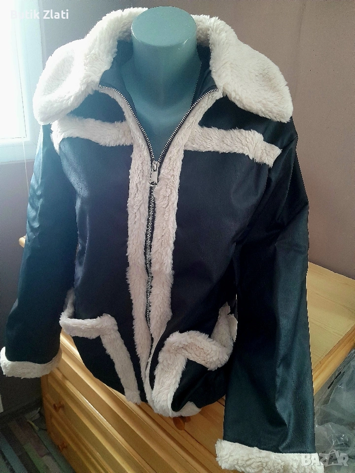 Нови кожени якета с пух разпродажба, снимка 1