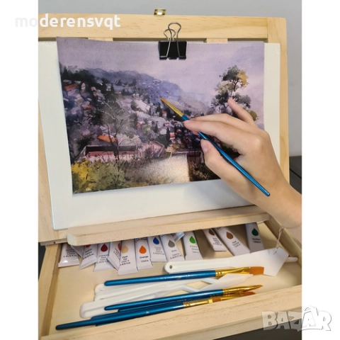 Комплект за рисуване в кутия 45 части, снимка 2 - Други игри - 51611403