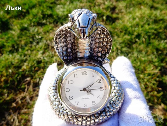 Seiko посребрен настолен часовник Кобра,Змия.  , снимка 10 - Антикварни и старинни предмети - 32045487
