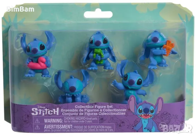 Оригинален комплект 5 мини фигурки Stitch / Стич / Disney , снимка 1 - Фигурки - 49053680