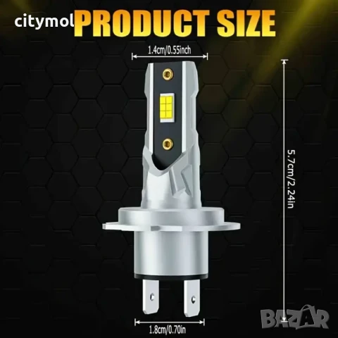 LED лампи за фарове, H7 3570, plug-and-play - комплект 2 бр., снимка 2 - Аксесоари и консумативи - 50557467