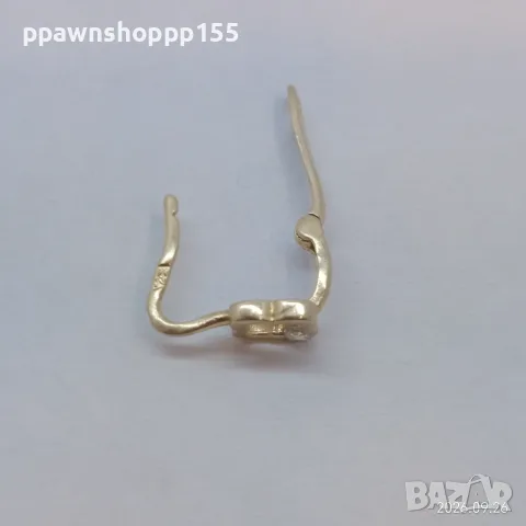 Единична златна обеца Сърце с циркон 14K (585) – 0.50 гр., снимка 8 - Обеци - 56243468