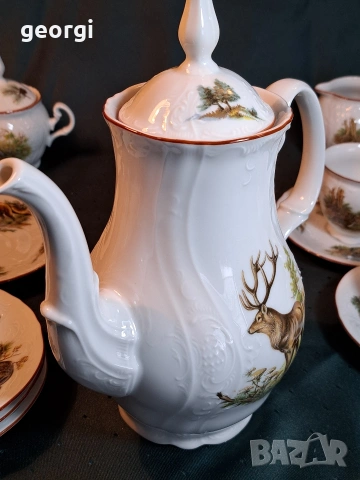 чешки порцеланов сервиз Bernadotte ловни мотиви  35/1, снимка 10 - Сервизи - 54176716