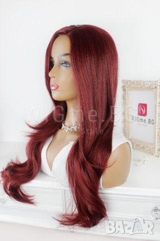 НОВА дълга червена на вълни перука Ребека , снимка 8 - Аксесоари за коса - 23090412