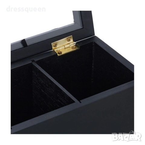 4662 Луксозна дървена кутия за чай с 6 отделения и прозрачен капак – Черен мат, снимка 8 - Други стоки за дома - 53902923