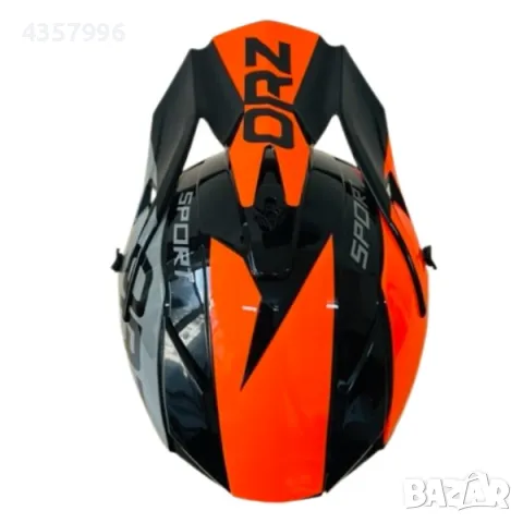 Кросова каска Automat, За мотор, Атв, Велосипед, S, M и L размер, Сив с оранжев, снимка 4 - Аксесоари и консумативи - 47560892