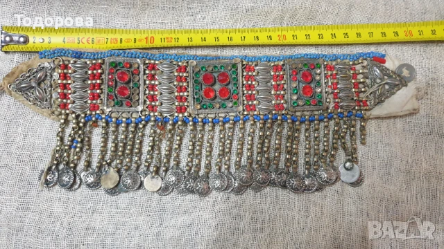 Старинен накит от сачан и цветни камъни, снимка 8 - Антикварни и старинни предмети - 50448527