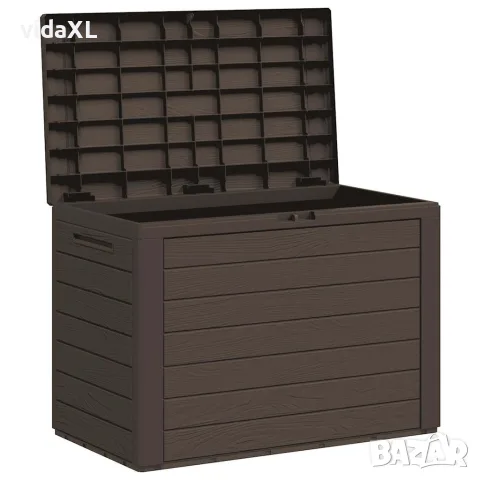 vidaXL Градински сандък за съхранение, кафяв, 78x44x55 см, снимка 4 - Ракли - 56147653