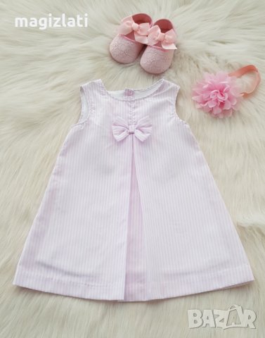 Нова детска рокля John Lewis буйки и аксесоар за коса  6-9 месеца 