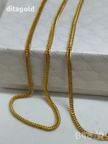 Употребяван 18К златен синджир и 18К златен кръст, снимка 2 - Колиета, медальони, синджири - 52751103