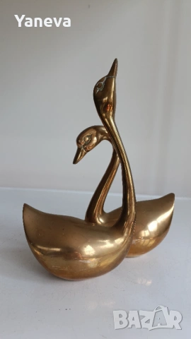 Бронзови статуетки на влюбени лебеди. , снимка 2 - Статуетки - 53972782