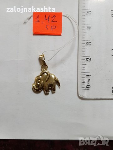 Златен слон 1,42 гр., снимка 2 - Колиета, медальони, синджири - 36377906