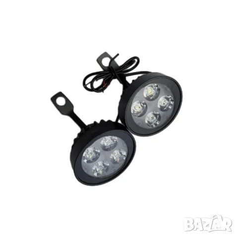 Комплект черни LED фарове за мотоциклет с монтаж към огледалата, снимка 3 - Аксесоари и консумативи - 55866007
