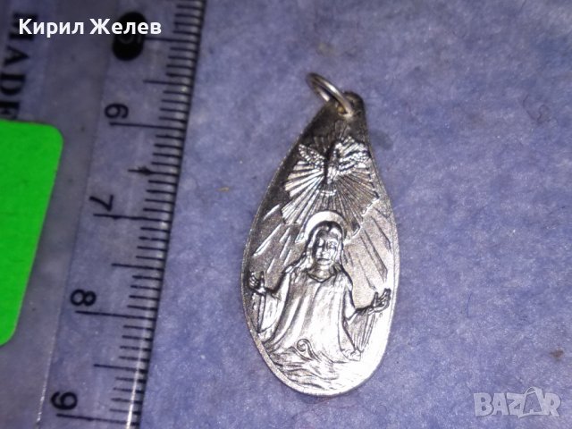 ПОСРЕБРЕНА ДВУСТРАННА КАТОЛИЧЕСКА ИКОНКА КРЪЩЕНКА РЯДКА 31286, снимка 4 - Колиета, медальони, синджири - 39856825