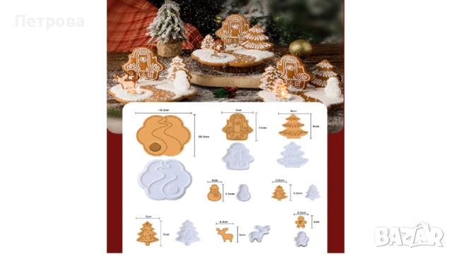 Релефни резци за Коледна къщичка – 8 части, снимка 2 - Форми - 44598116