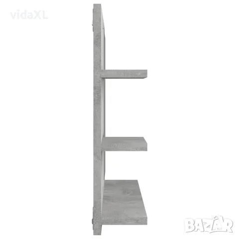 vidaXL Огледало за баня, бетонно сиво, 60x10,5x45 см, инженерно дърво, снимка 5 - Огледала - 56147847