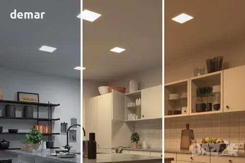 Вграден LED панел Paulmann Veluna VariFit 14W 3000K IP44 215x215 мм, снимка 7 - Лед осветление - 55780689
