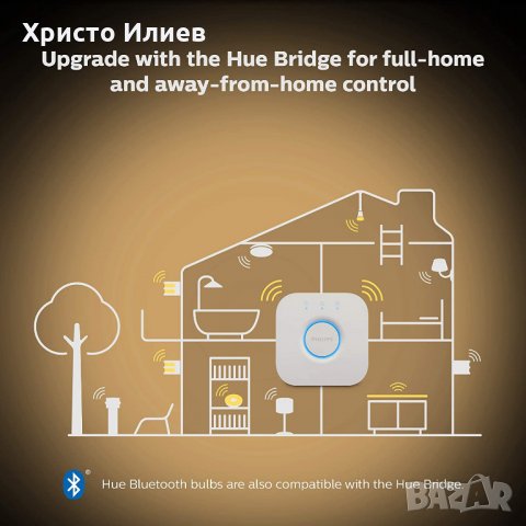 Philips Hue Ambiance Smart LED Крушка 2бр. Е27  2700К-6400К с Bluetooth 8,5W=60W, снимка 7 - Крушки - 30911476