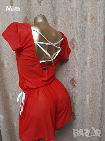 М/ L Ярко червен къс ,прозрачен гащеризон , снимка 7 - Гащеризони - 39633941