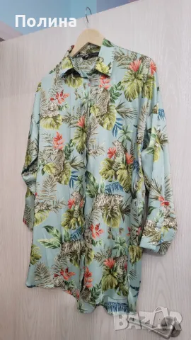 Сатенена риза рокля Zara XS, снимка 7 - Ризи - 47398184