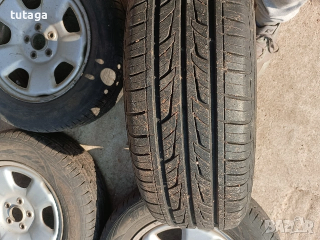 Продавам железни джанти с гуми Субару Форестер 195/65/15, снимка 4 - Гуми и джанти - 54168877