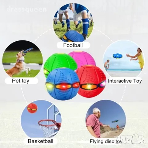 4369 Интерактивна играчка за кучета – топка със светлини и летяща чиния, снимка 7 - За кучета - 48879201