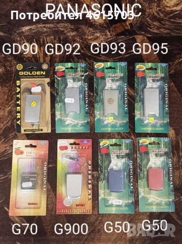 Батерия за Panasonic GD52,GD35, GD75,X500,A100,A200,A210,X60,X66,GD30,GD50,G600,GD90,GD92,GD93,GD95