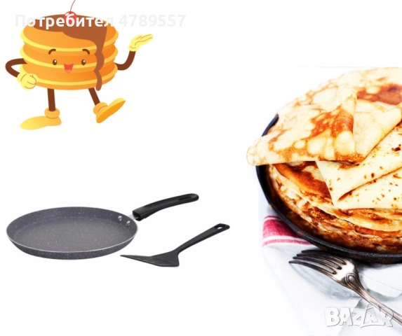 Тиган за палачинки с шпатула Oliver Voltz,, снимка 5 - Други - 54333976