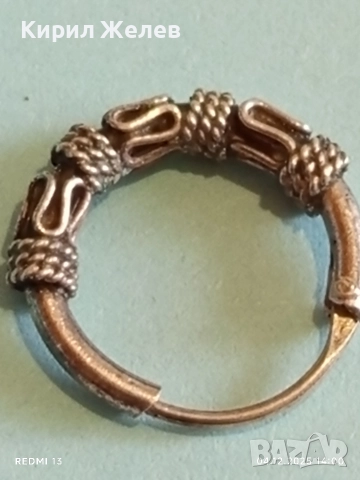 Сребърна обеца тип БАЛИ с плетен и извит дизайн ръчна изработка 30403, снимка 5 - Обеци - 52650559