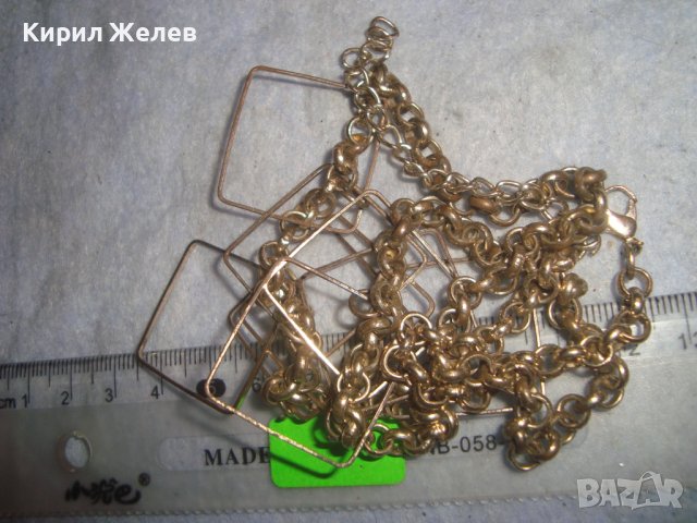 ПОЗЛАТЕНО АРТИСТИЧНО ВИНТИДЖ КОЛИЕ ОГЪРЛИЦА от НЕРЪЖДАЕМА СТОМАНА с РЕТРО ВЕРИЖКА РЯДКА ПЛЕТКА 31449, снимка 6 - Колиета, медальони, синджири - 38055942