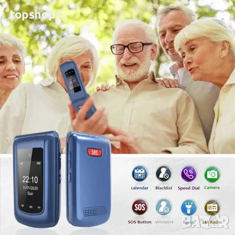 Мобилен телефон uleway с големи бутони за възрастни хора, отключени флип телефон за възрастни..., снимка 6 - Motorola - 50493076