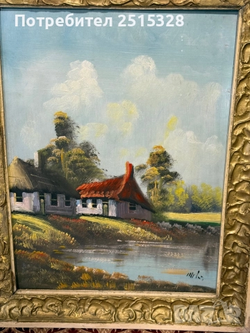 стара картина масло фазер с автор, снимка 2 - Картини - 52390198